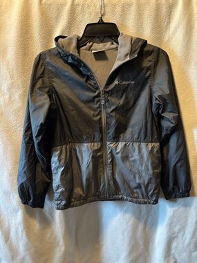 Columbia Kids Gray & Black Hooded Windbreaker Jacket